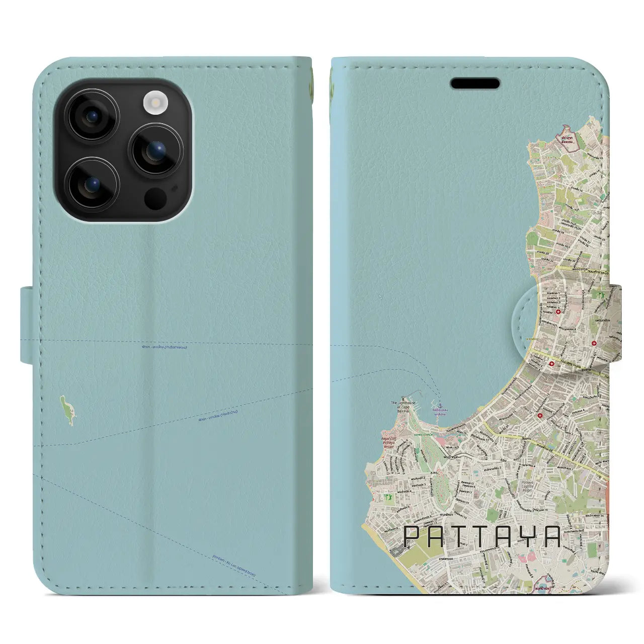 【パタヤ（タイ）】地図柄iPhoneケース（手帳タイプ）