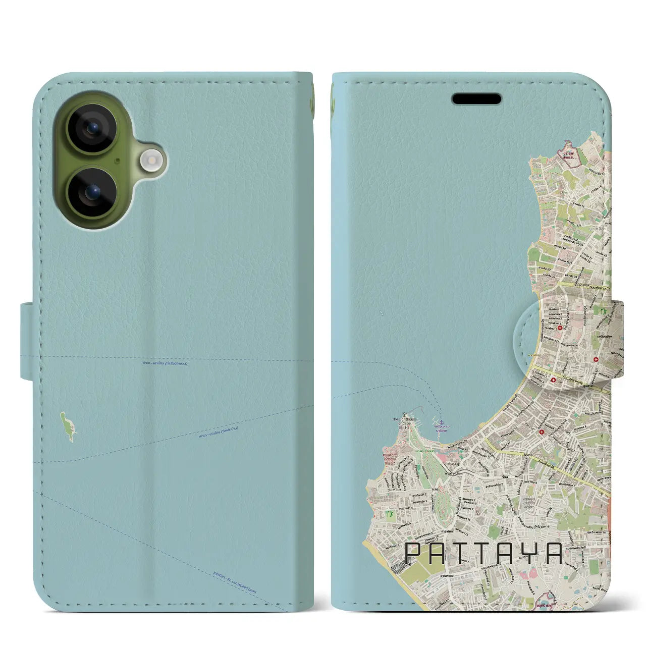 【パタヤ（タイ）】地図柄iPhoneケース（手帳タイプ）