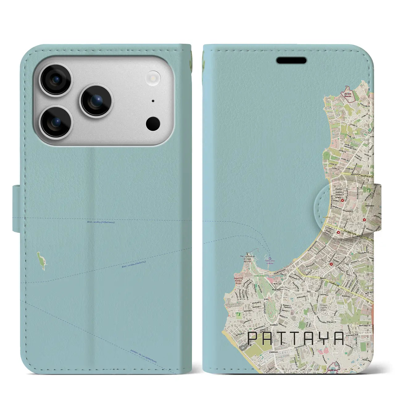 【パタヤ（タイ）】地図柄iPhoneケース（手帳タイプ）