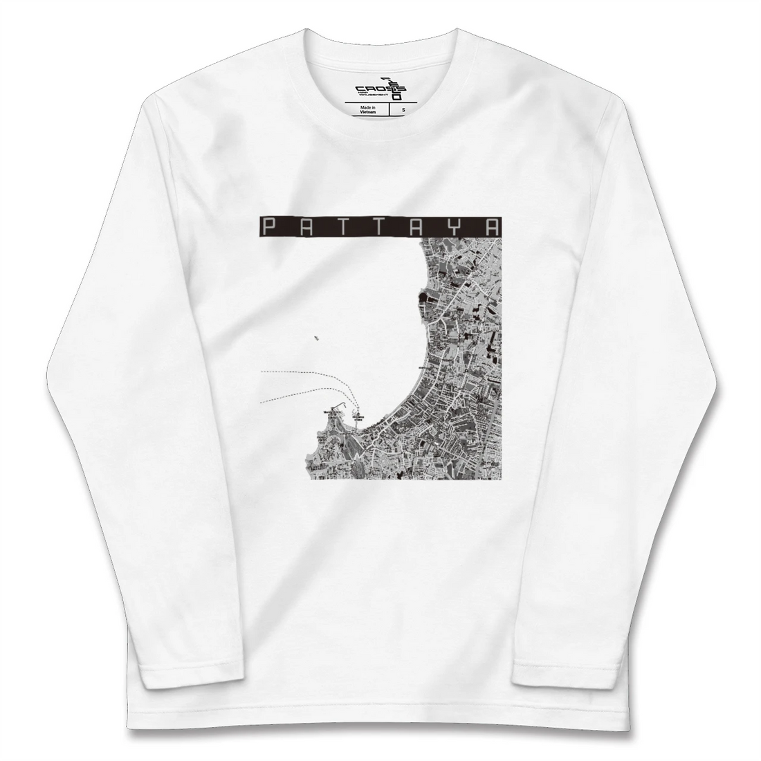 【パタヤ(タイ)】地図柄ロングスリーブTシャツ
