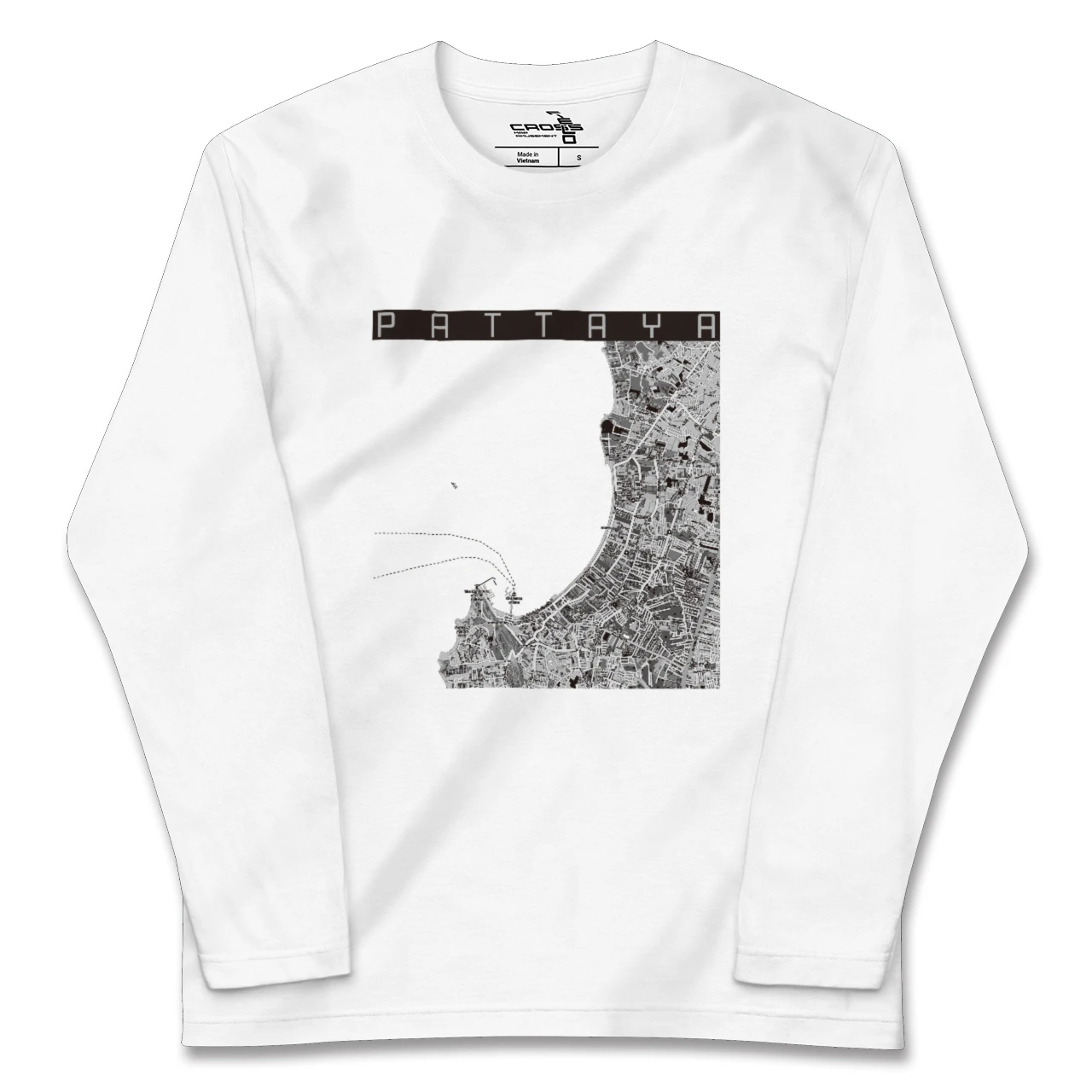 【パタヤ（タイ）】地図柄ロングスリーブTシャツ
