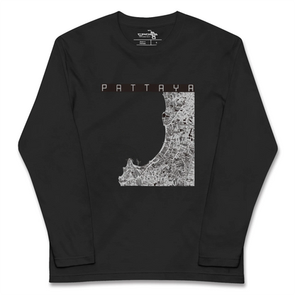 【パタヤ（タイ）】地図柄ロングスリーブTシャツ