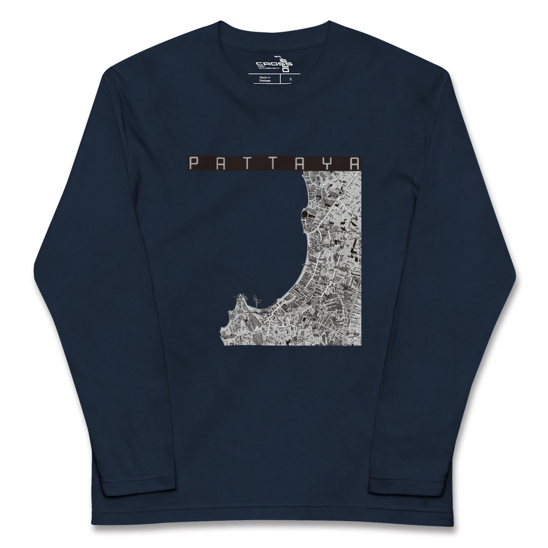 【パタヤ（タイ）】地図柄ロングスリーブTシャツ
