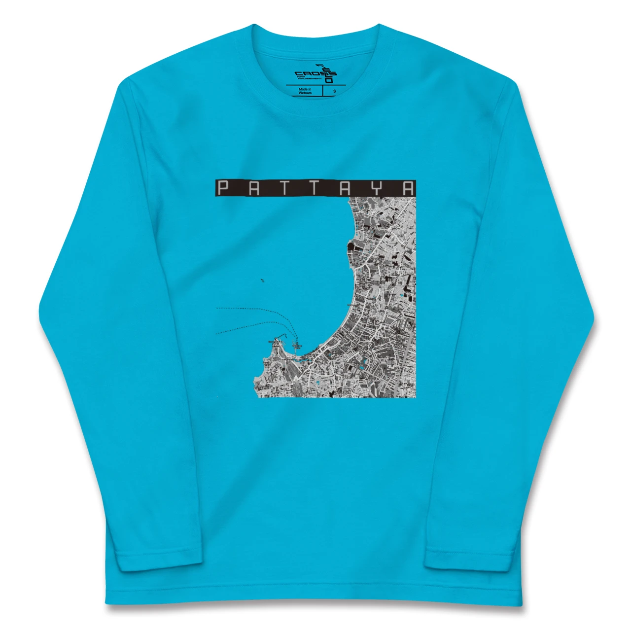 【パタヤ（タイ）】地図柄ロングスリーブTシャツ