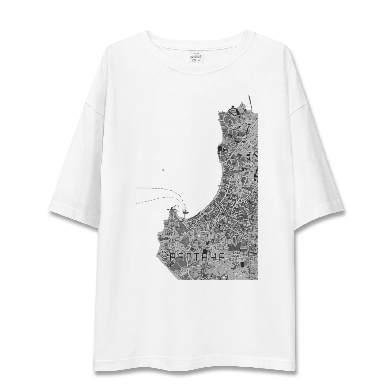 【パタヤ（タイ）】地図柄ビッグシルエットTシャツ