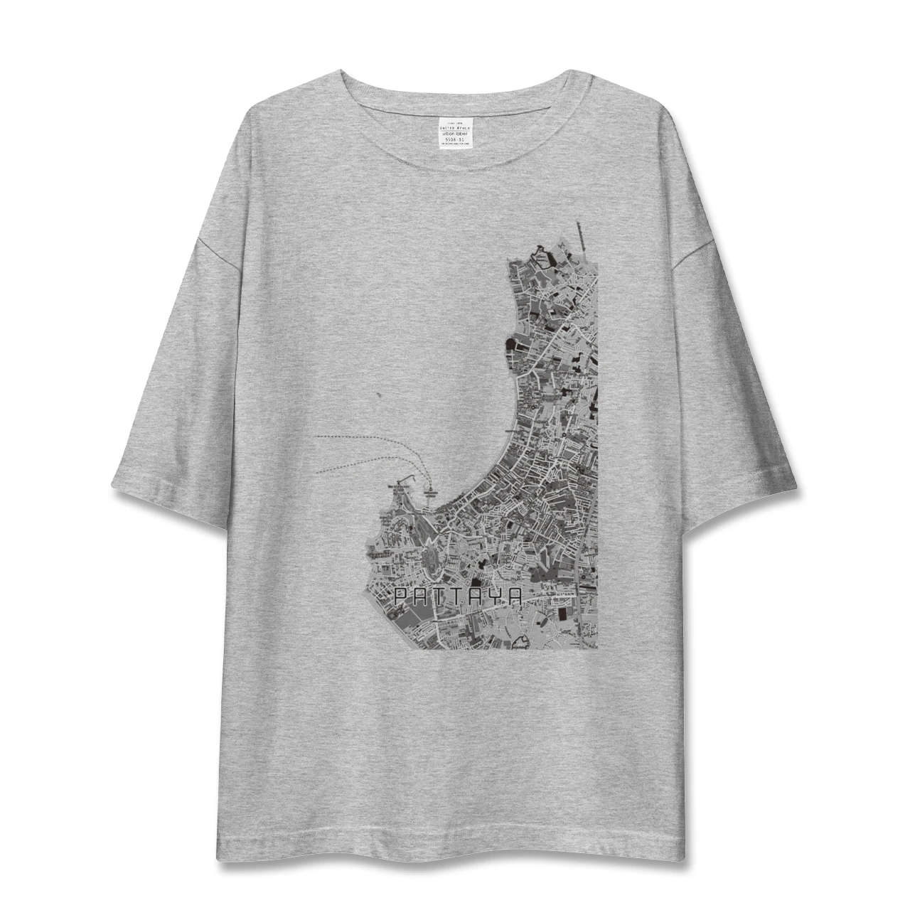 【パタヤ（タイ）】地図柄ビッグシルエットTシャツ