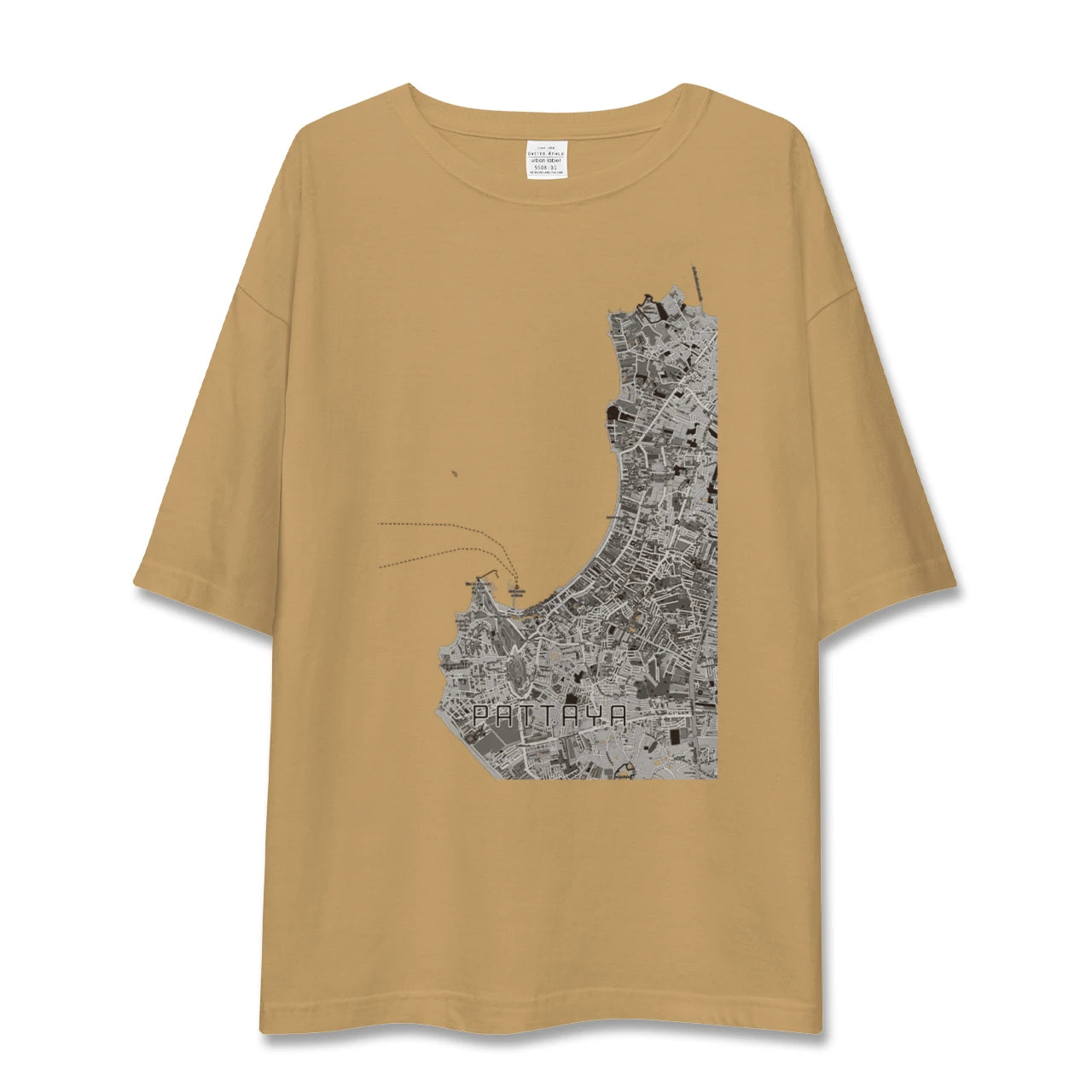 【パタヤ（タイ）】地図柄ビッグシルエットTシャツ