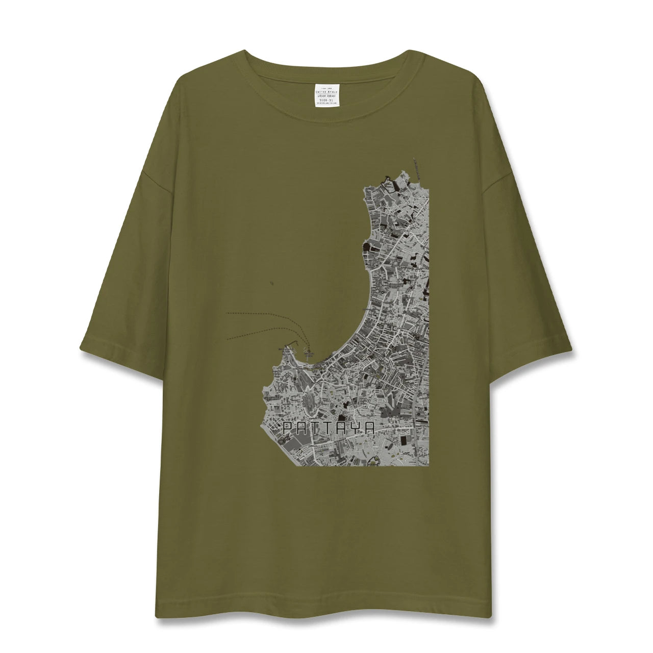 【パタヤ（タイ）】地図柄ビッグシルエットTシャツ