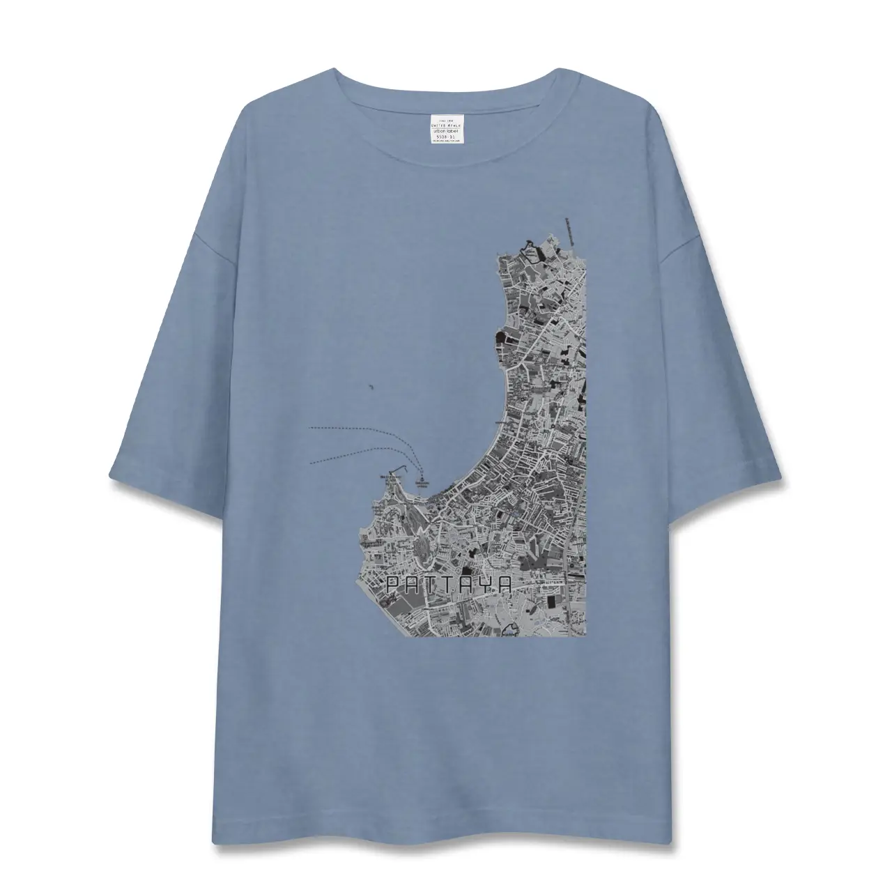 【パタヤ（タイ）】地図柄ビッグシルエットTシャツ