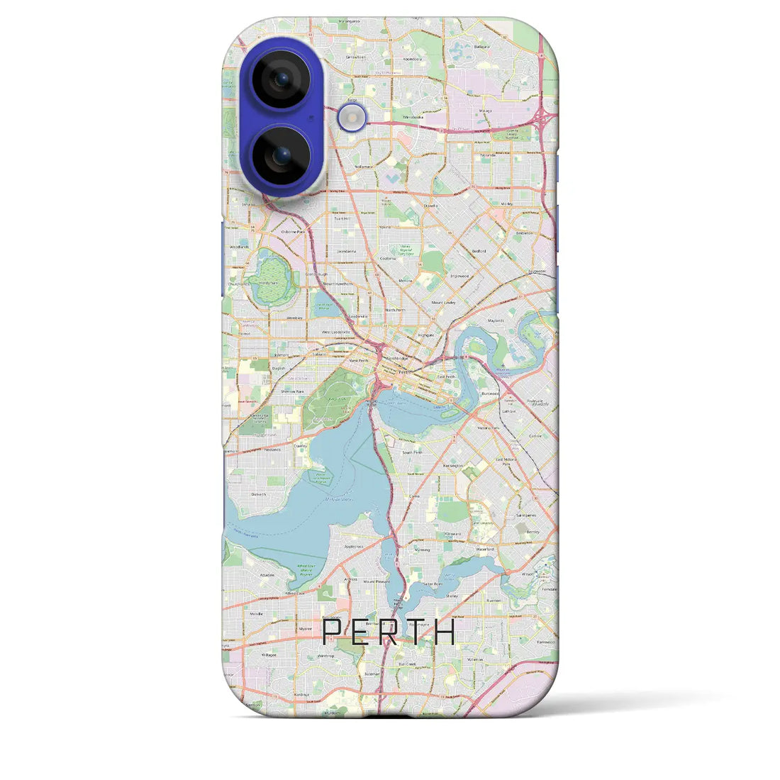 【パース(オーストラリア)】地図柄iPhoneケース(バックカバータイプ)ナチュラル・iPhone 16 Pro Max 用