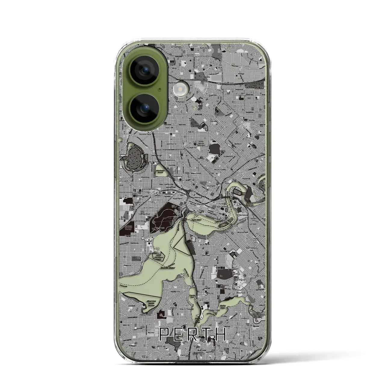 【パース（オーストラリア）】地図柄iPhoneケース（クリアタイプ）