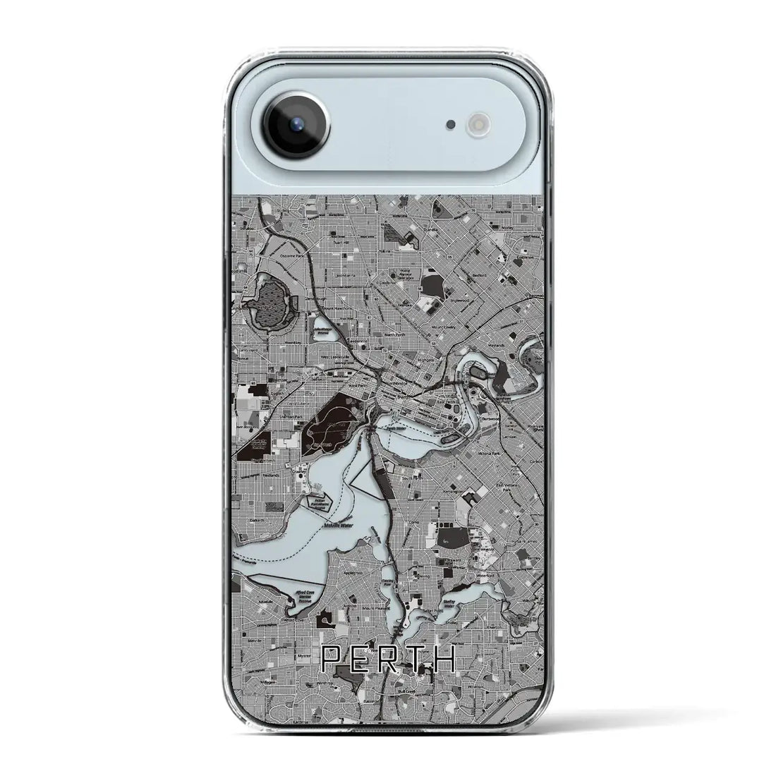 【パース（オーストラリア）】地図柄iPhoneケース（クリアタイプ）モノトーン・iPhone 17 Pro Max 用