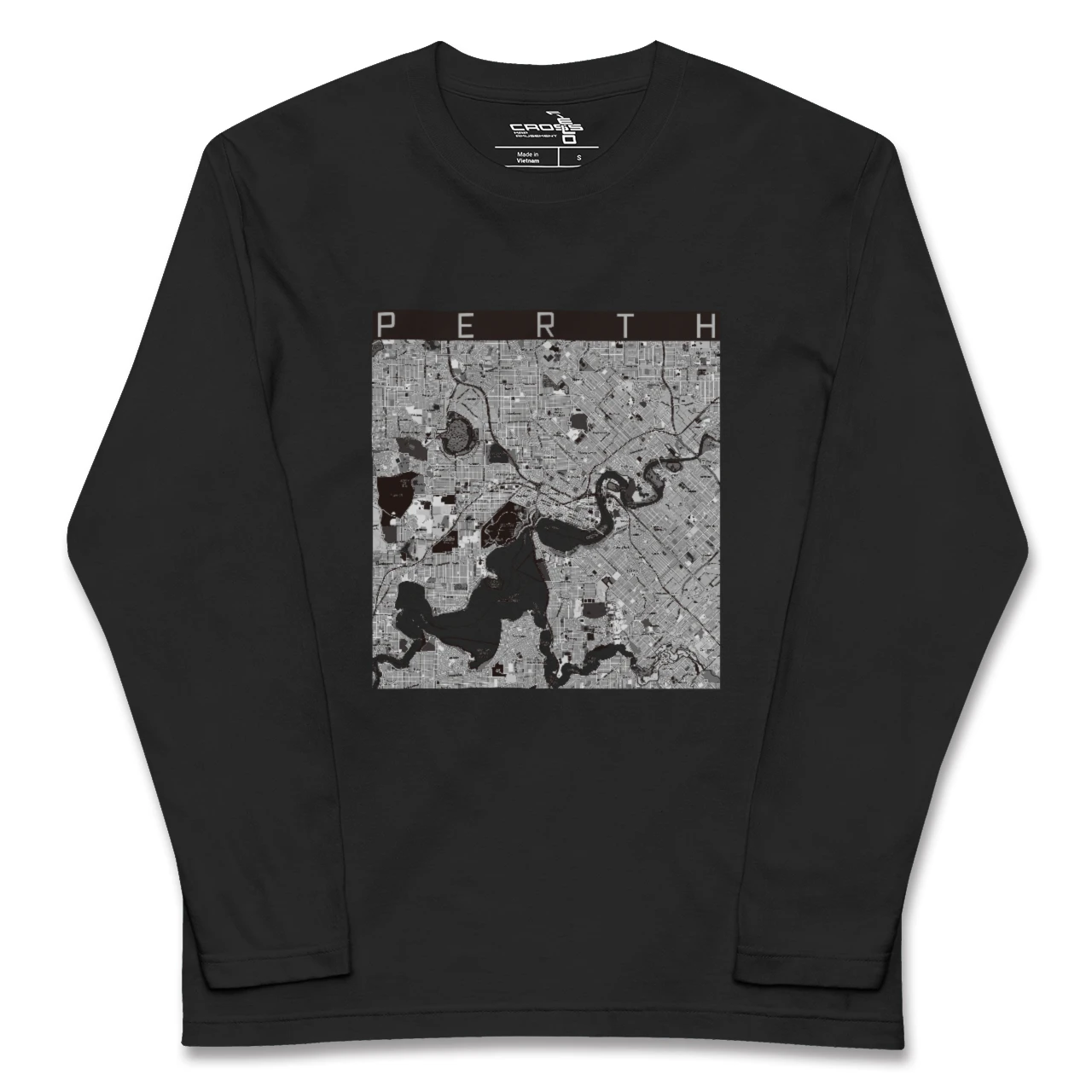 【パース（オーストラリア）】地図柄ロングスリーブTシャツ