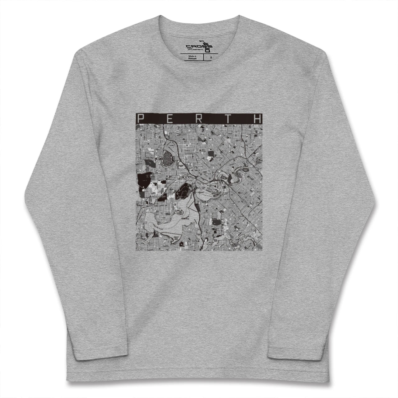 【パース（オーストラリア）】地図柄ロングスリーブTシャツ