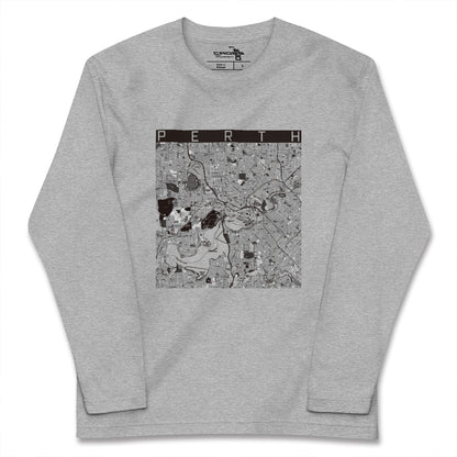【パース（オーストラリア）】地図柄ロングスリーブTシャツ
