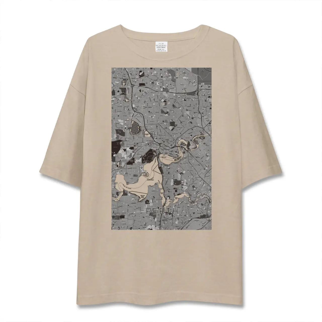 【パース（オーストラリア）】地図柄ビッグシルエットTシャツ