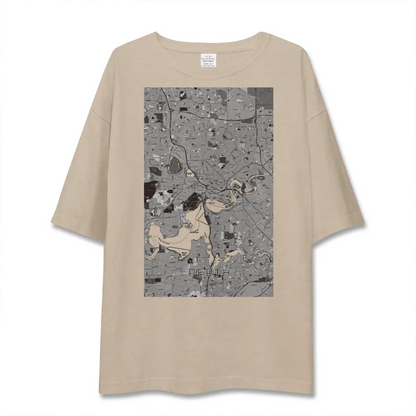 【パース（オーストラリア）】地図柄ビッグシルエットTシャツ