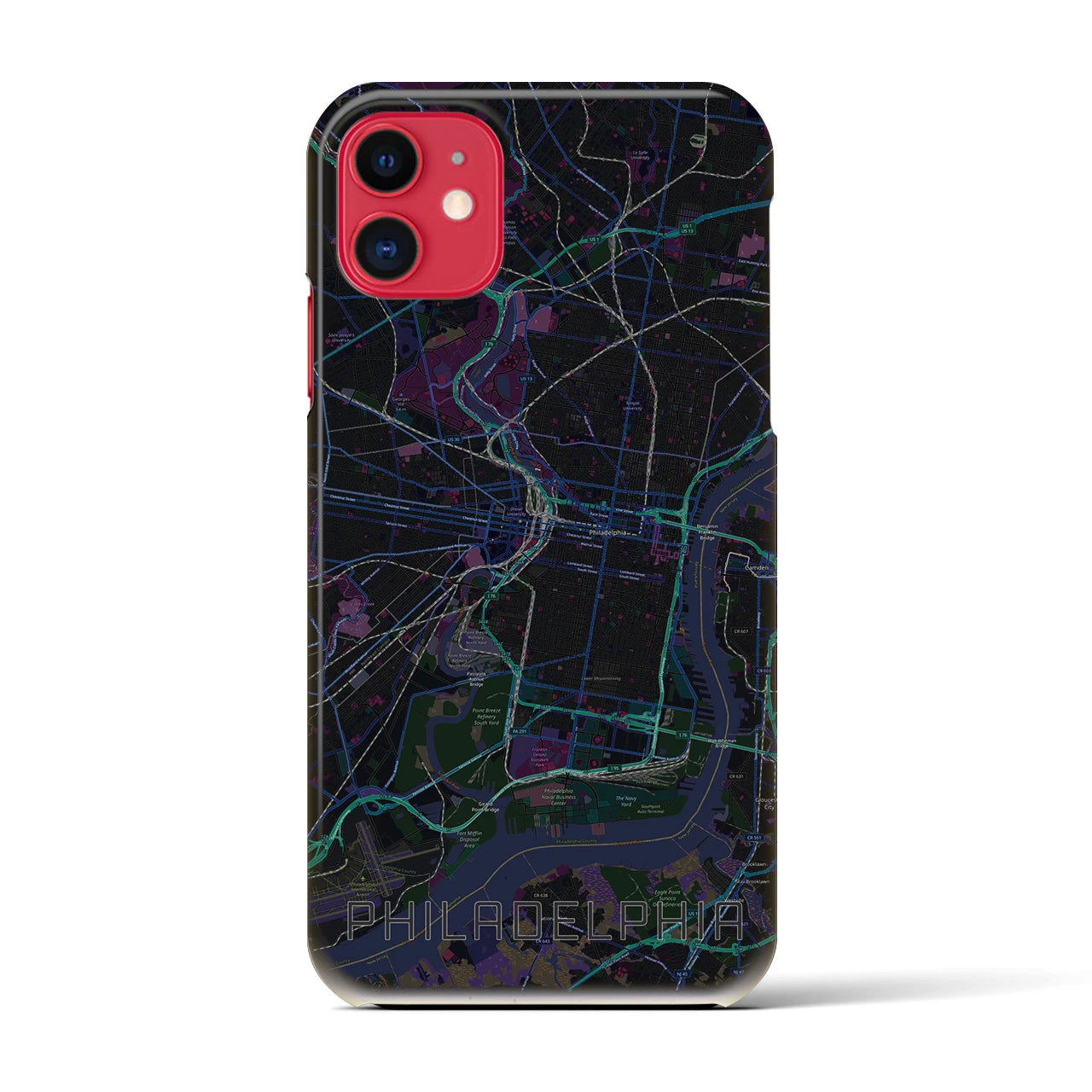 【フィラデルフィア（アメリカ）】地図柄iPhoneケース（バックカバータイプ）