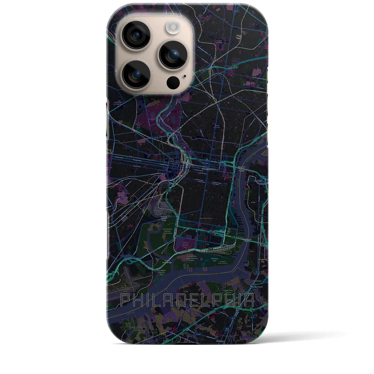 【フィラデルフィア（アメリカ）】地図柄iPhoneケース（バックカバータイプ）