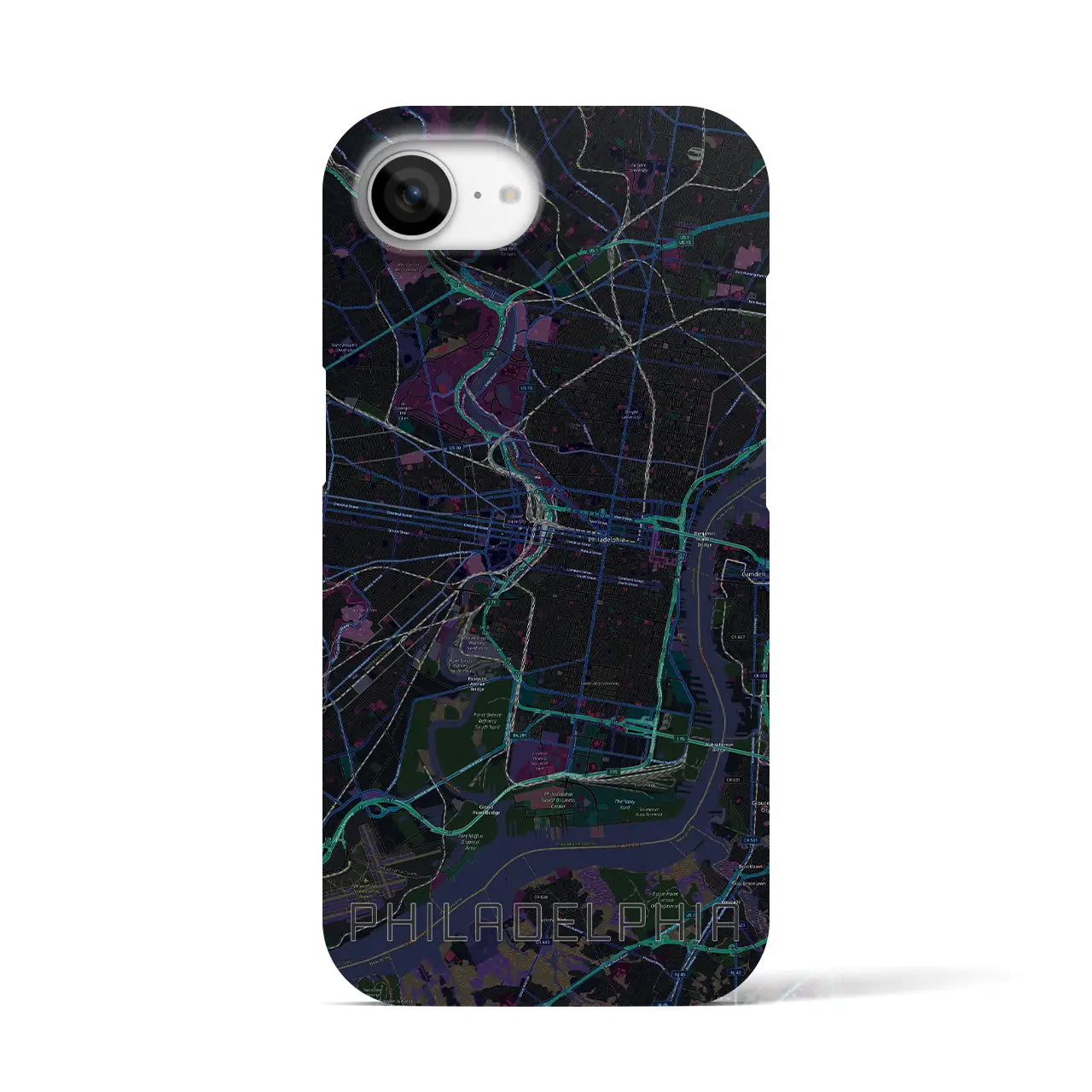 【フィラデルフィア（アメリカ）】地図柄iPhoneケース（バックカバータイプ）