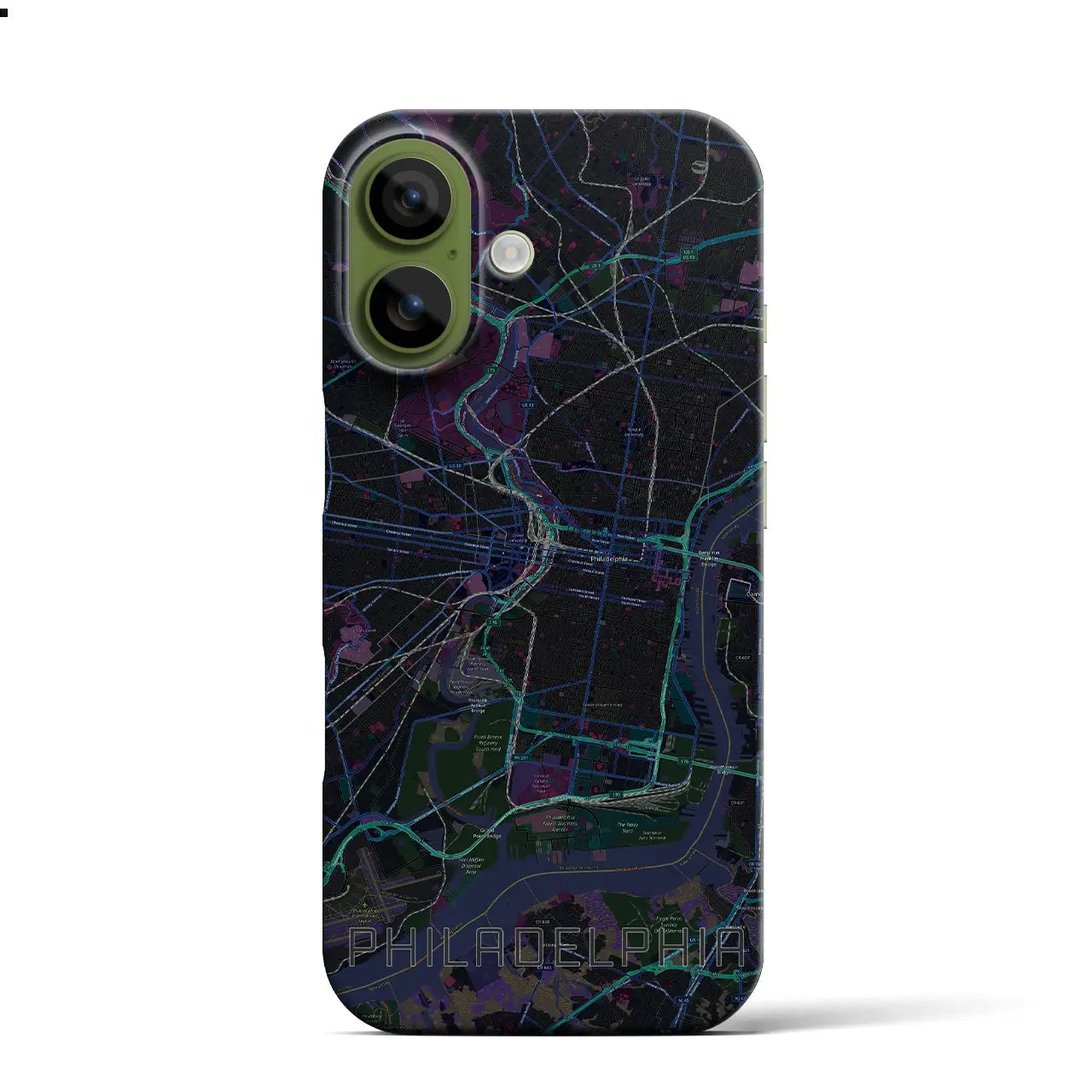 【フィラデルフィア（アメリカ）】地図柄iPhoneケース（バックカバータイプ）