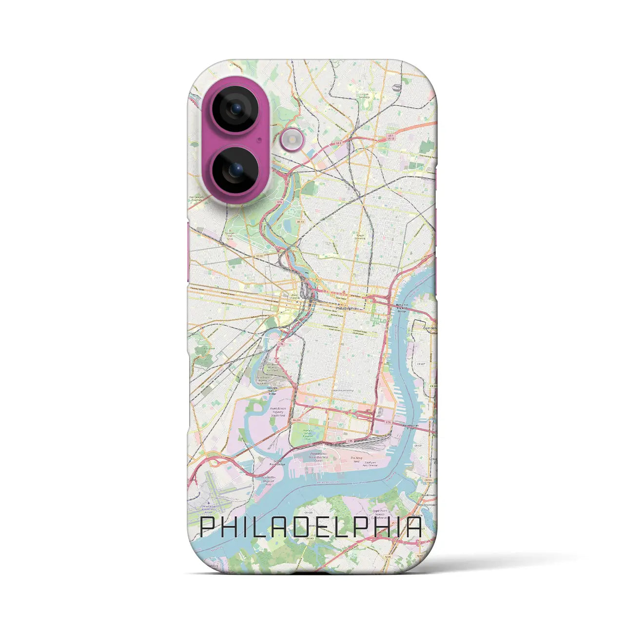 【フィラデルフィア（アメリカ）】地図柄iPhoneケース（バックカバータイプ）