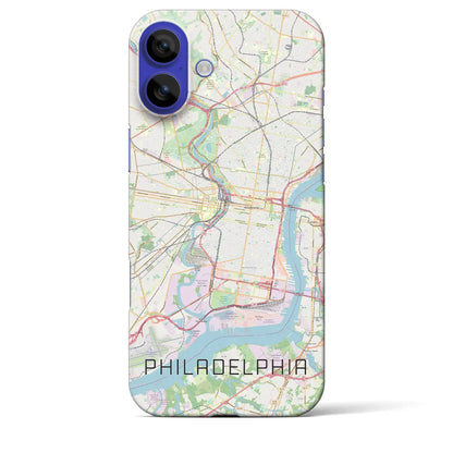 【フィラデルフィア（アメリカ）】地図柄iPhoneケース（バックカバータイプ）ナチュラル・iPhone 16 Pro Max 用
