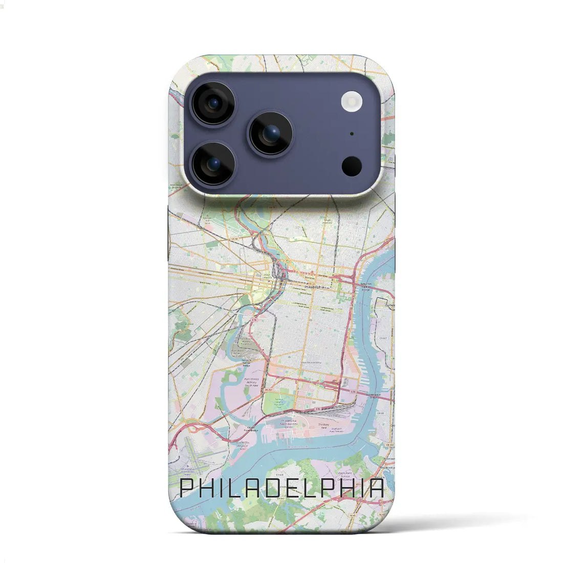 【フィラデルフィア（アメリカ）】地図柄iPhoneケース（バックカバータイプ）ナチュラル・iPhone 17 Pro Max 用