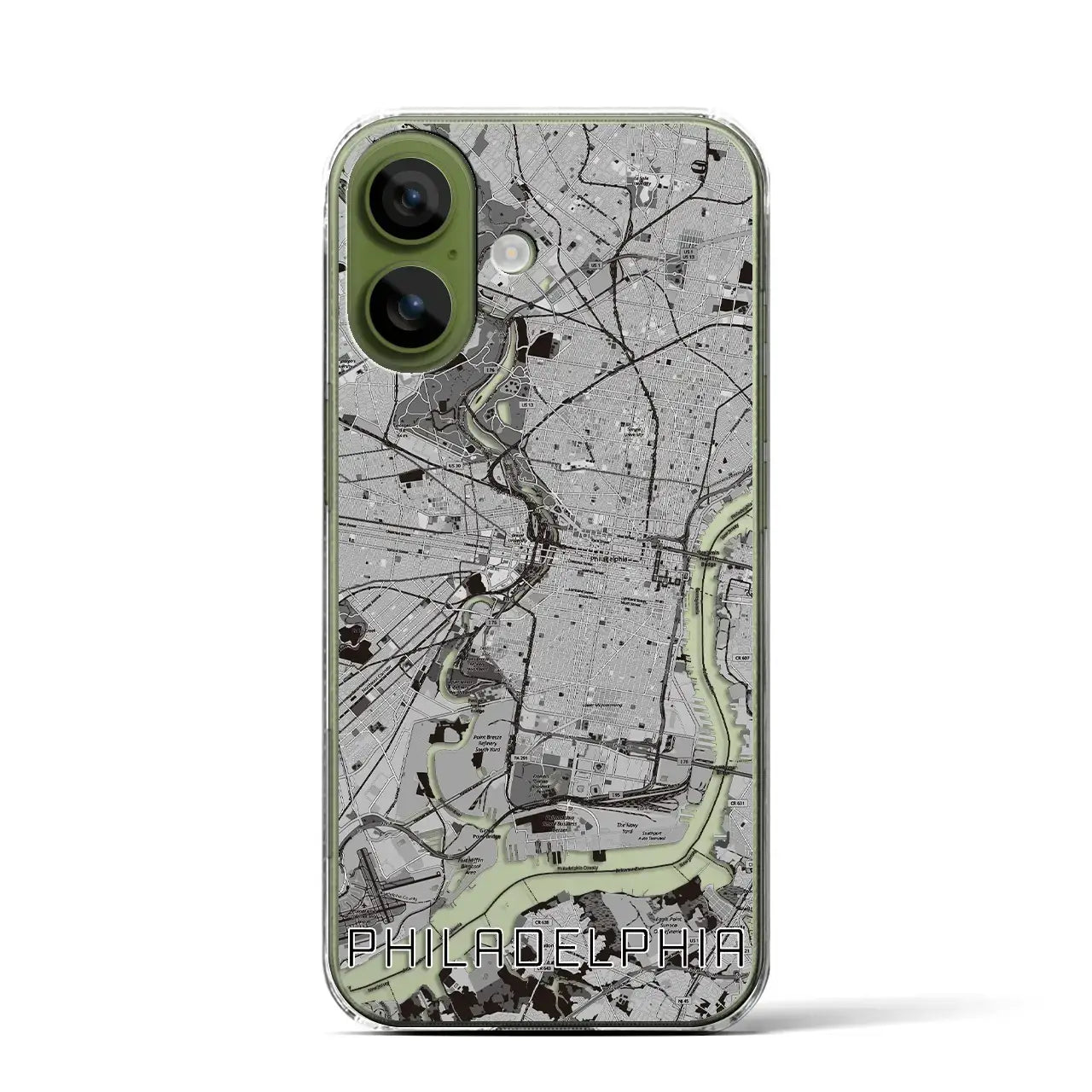 【フィラデルフィア（アメリカ）】地図柄iPhoneケース（クリアタイプ）