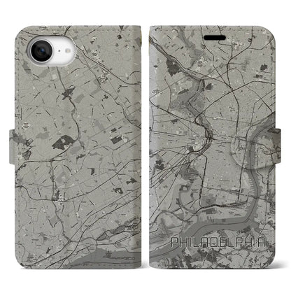 【フィラデルフィア（アメリカ）】地図柄iPhoneケース（手帳タイプ）