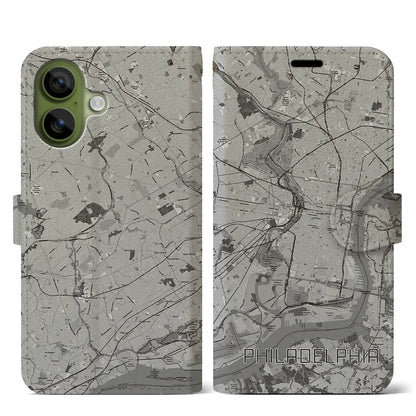 【フィラデルフィア（アメリカ）】地図柄iPhoneケース（手帳タイプ）