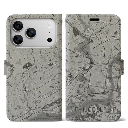 【フィラデルフィア（アメリカ）】地図柄iPhoneケース（手帳タイプ）