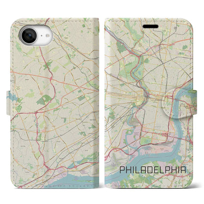 【フィラデルフィア（アメリカ）】地図柄iPhoneケース（手帳タイプ）