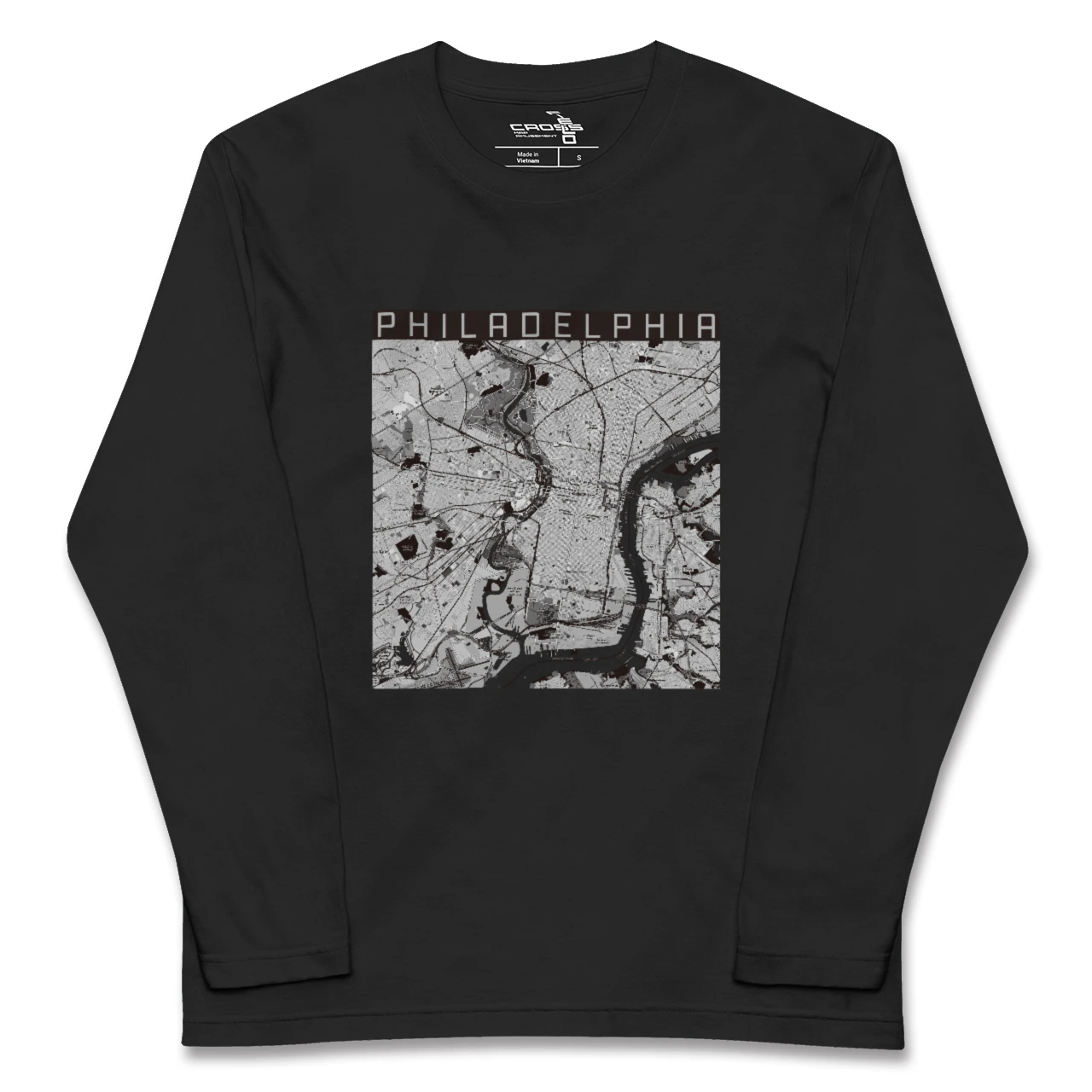 【フィラデルフィア（アメリカ）】地図柄ロングスリーブTシャツ