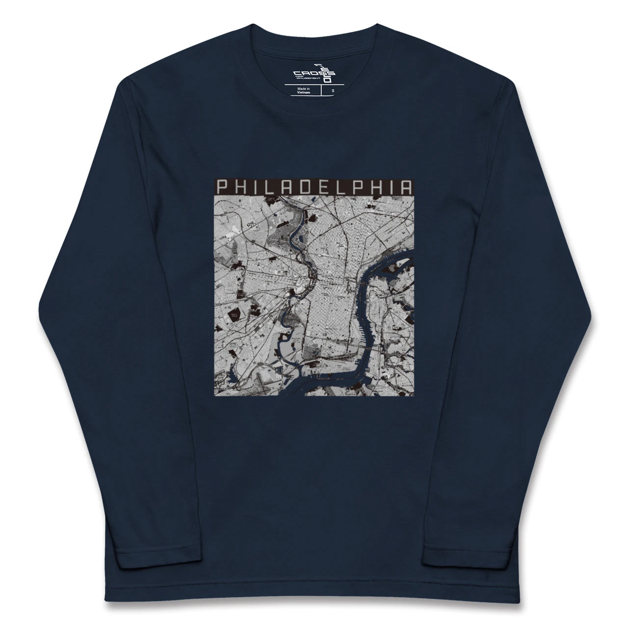 【フィラデルフィア（アメリカ）】地図柄ロングスリーブTシャツ
