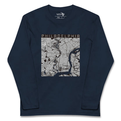 【フィラデルフィア（アメリカ）】地図柄ロングスリーブTシャツ
