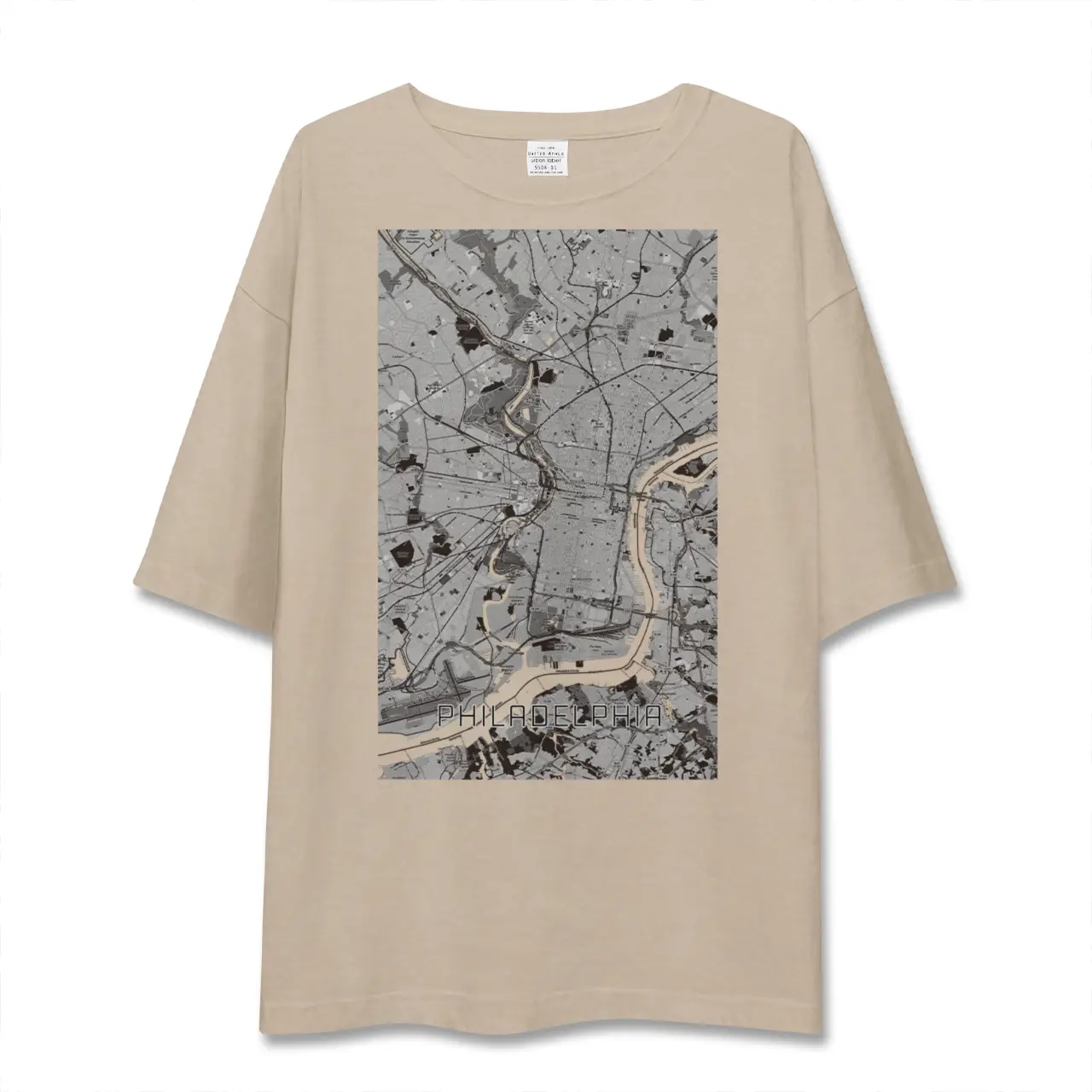 【フィラデルフィア（アメリカ）】地図柄ビッグシルエットTシャツ