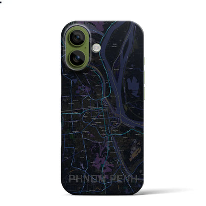 【プノンペン（カンボジア）】地図柄iPhoneケース（バックカバータイプ）