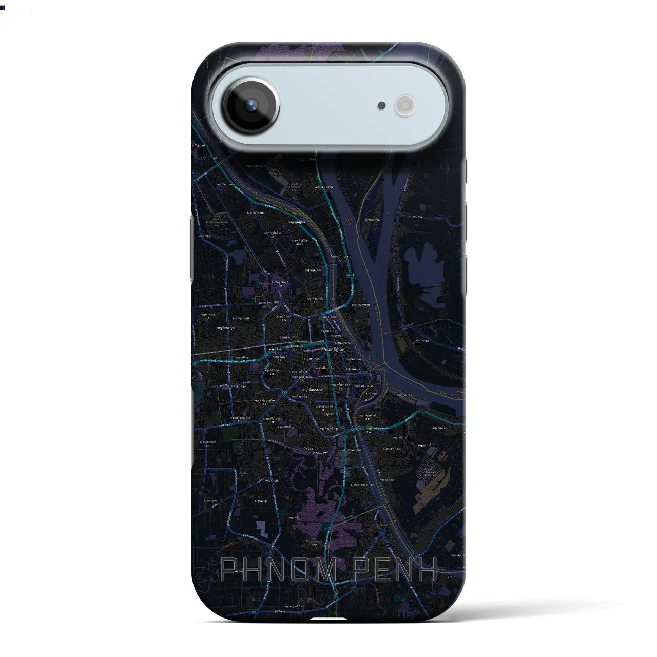 【プノンペン（カンボジア）】地図柄iPhoneケース（バックカバータイプ）