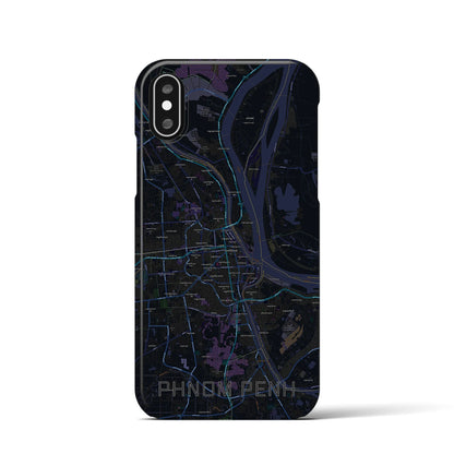 【プノンペン（カンボジア）】地図柄iPhoneケース（バックカバータイプ）