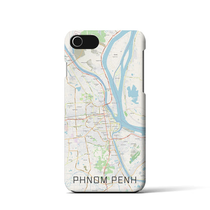 【プノンペン（カンボジア）】地図柄iPhoneケース（バックカバータイプ）