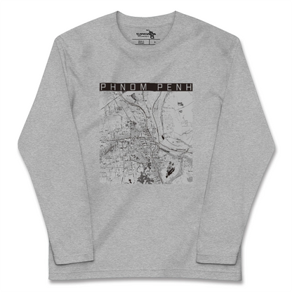 【プノンペン（カンボジア）】地図柄ロングスリーブTシャツ