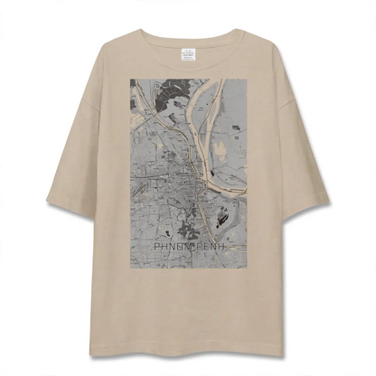 【プノンペン（カンボジア）】地図柄ビッグシルエットTシャツ