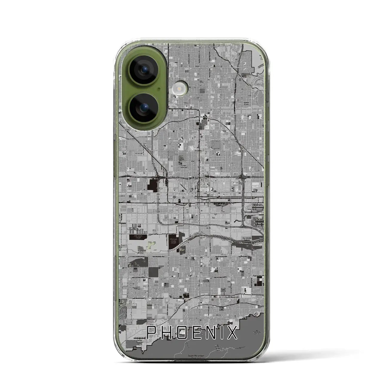 【フェニックス（アメリカ）】地図柄iPhoneケース（クリアタイプ）モノトーン・iPhone 17 Pro Max 用