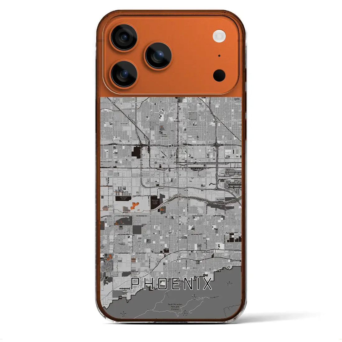 【フェニックス(アメリカ)】地図柄iPhoneケース(クリアタイプ)モノトーン・iPhone 17 Pro Max 用