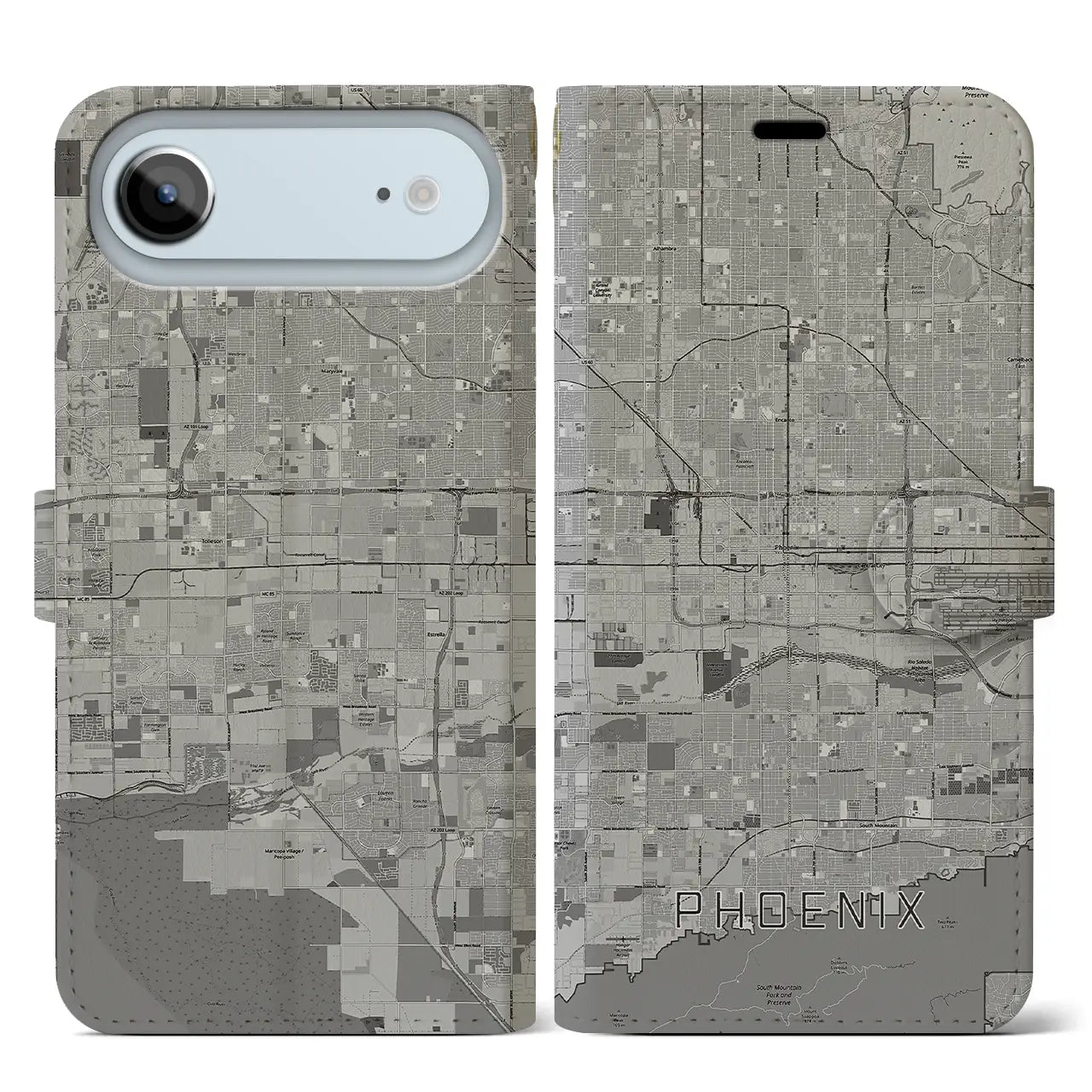 【フェニックス（アメリカ）】地図柄iPhoneケース（手帳タイプ）