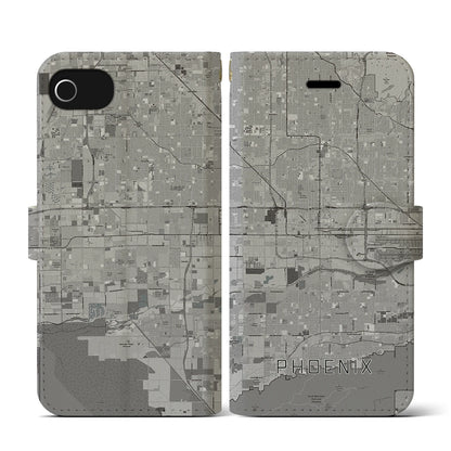 【フェニックス（アメリカ）】地図柄iPhoneケース（手帳タイプ）モノトーン・iPhone SE（第3 / 第2世代） / 8 / 7 / 6s / 6 用