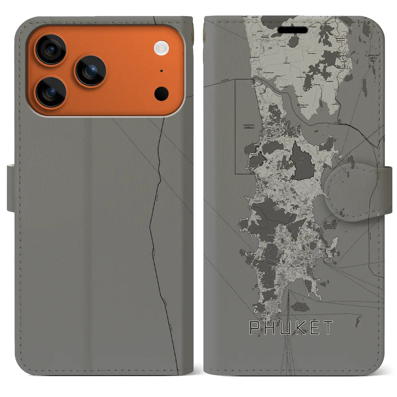 【プーケット（タイ）】地図柄iPhoneケース（手帳タイプ）