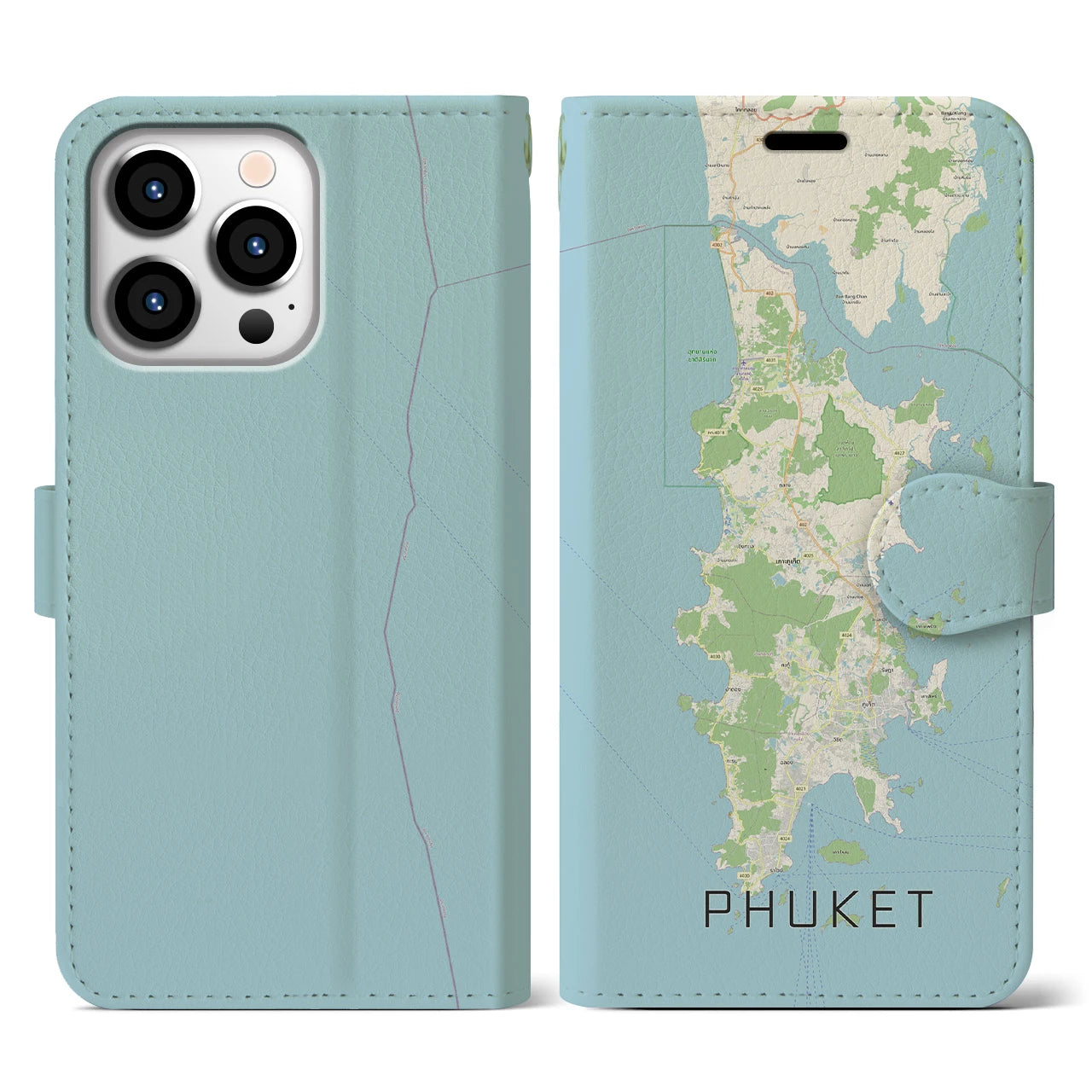 【プーケット（タイ）】地図柄iPhoneケース（手帳タイプ）