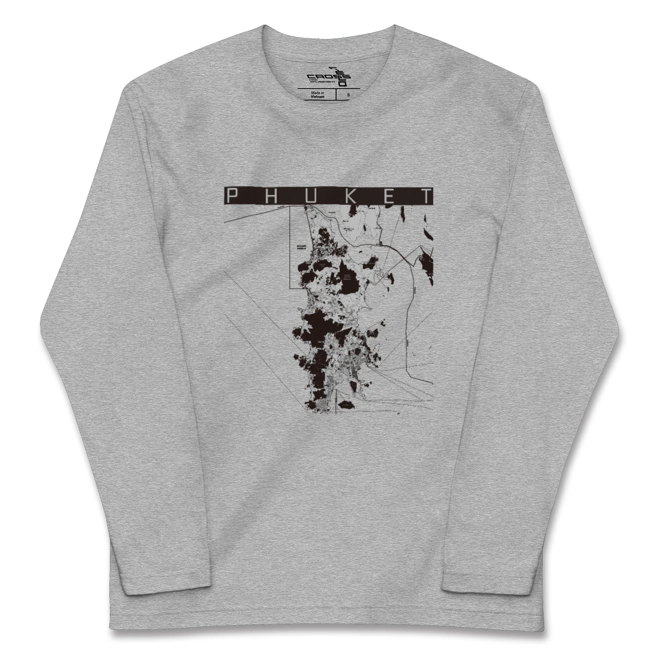 【プーケット（タイ）】地図柄ロングスリーブTシャツ